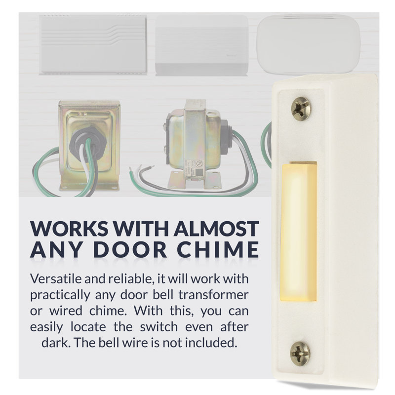 Push Button Doorbell, White