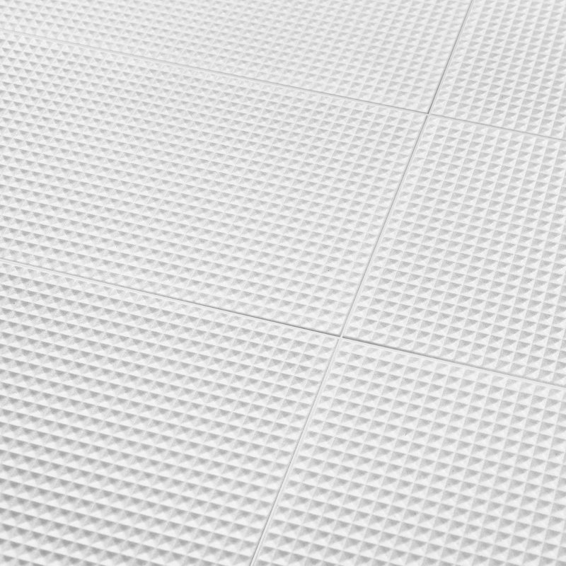 Kinzie 8x16 Waffle Textured Matte Ceramic Tile, White