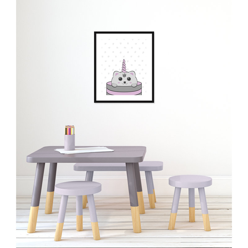 Caticorn I Framed Art, 24.5" H x 20.5" W x 1.18" D, Black Frame