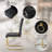 65" Glass Dining Set Of 5, Modern Rectangular Tempered Glass Table With Irregular Round Stainless Steel Legs, And 4 Cantilever PU Leather Upholstered Dining Chairs-601182535-601182532-601182533