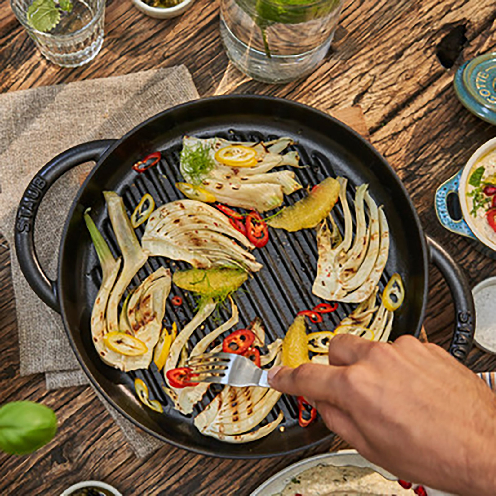 Cast Iron 10" Pure Grill Pan, Black Matte