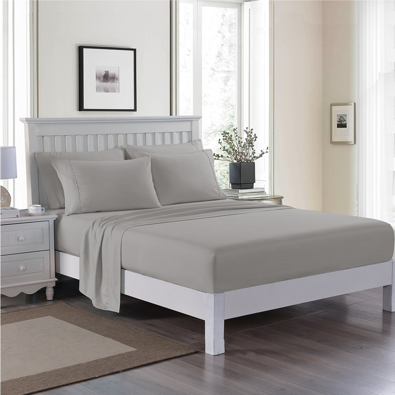 Microfiber Sheet Set, Twin, Gray