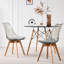 Ensemble de 4 chaises de salle à manger en acrylique transparent avec coussins en cuir de polyuréthane et pieds en hêtre massif pour le salon-919520904-919520907