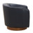 Midnight Blue Leather Chair - 360 Degree Rotation Luxury Swivel Option-1368476253