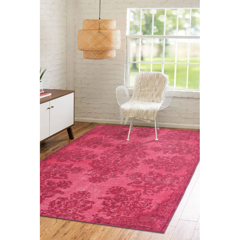 Tapis décoratif rose Fuschia, Tapis de couloir 2 pi 6 po x 5 pi
