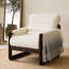 Chaise d'appoint en chenille avec structure en bois
