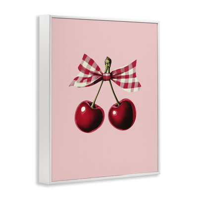 «Cherries with Gingham Bow», estampe numérique, design par Christine Simpson Art