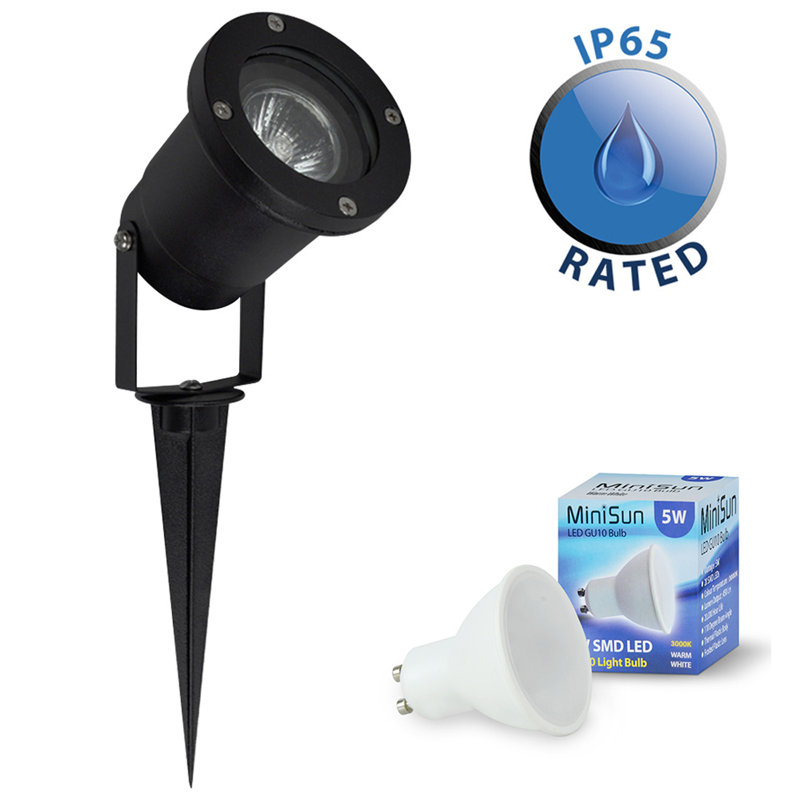 Lightner Black Aluminum Spotlight, Warm White