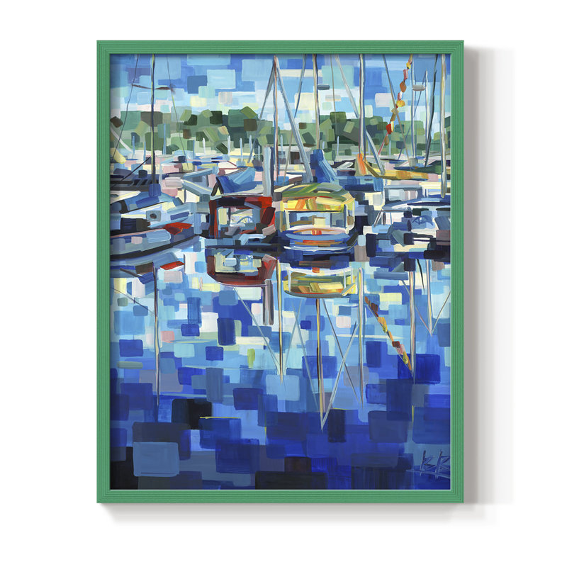 «Bateaux», H 30 po x l 24 po, Vert
