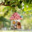 9"H Garden Resin Birdhouse with Roof,Pink-1527552626