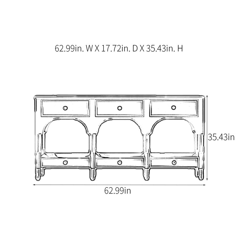 Console Retro Retro, H 35,43 po x l 62,99 po x P 17,72 po