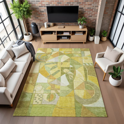 Premium Machine Washable Lubbers AMF1758 Abstract Rug