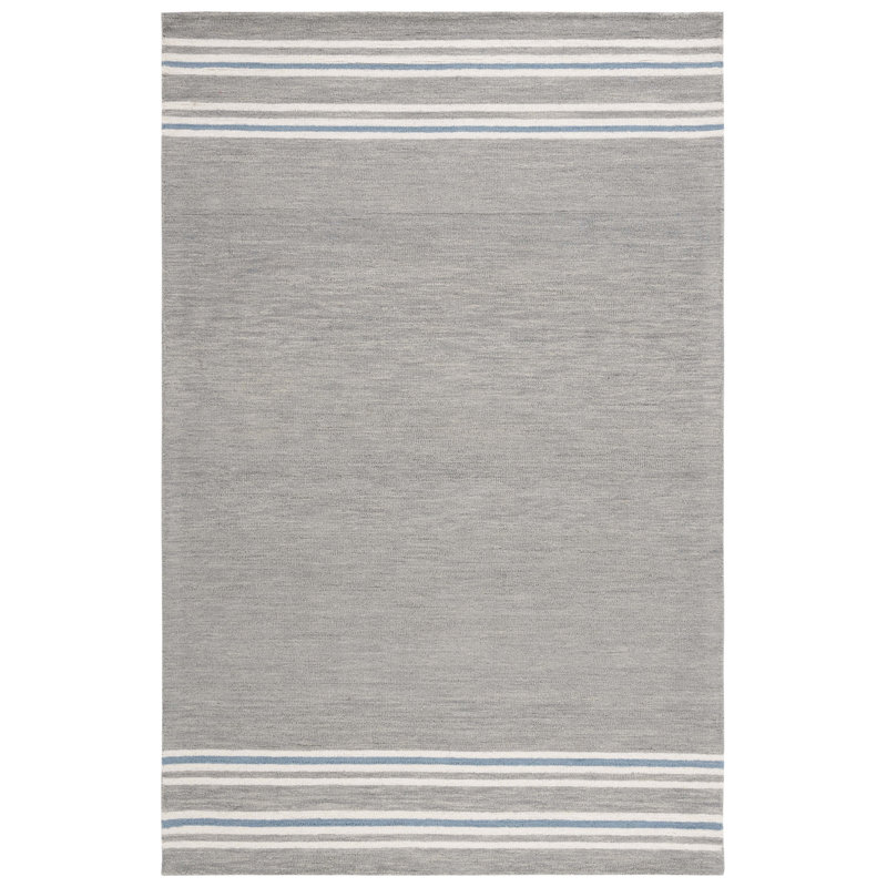 Drift Stripe Area Rug In Grey / Blue, Rectangle 6' x 9'
