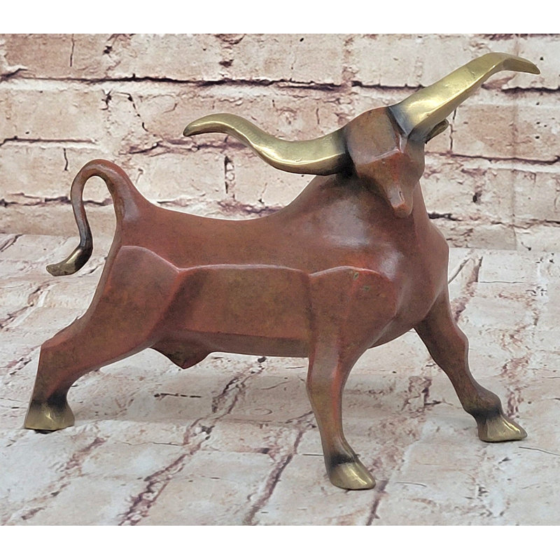 Figurine abstraite en métal bronze