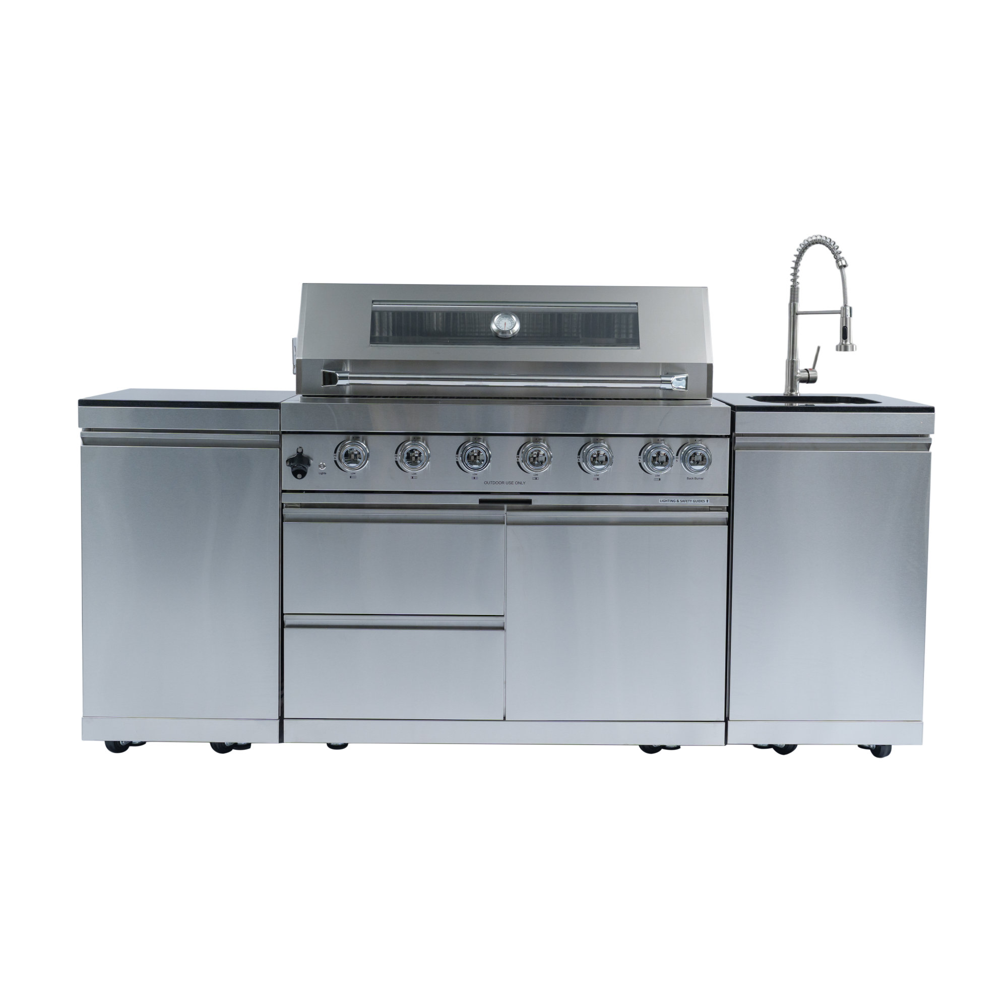 Daheat Deluxe 6-Burner Propane Gas Grill Island 43 in. Stainless Steel ...