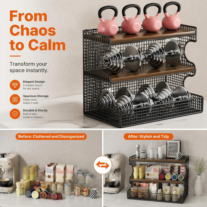 3 Tier Kitchen Spice Rack , Countertop Organizer Shelf