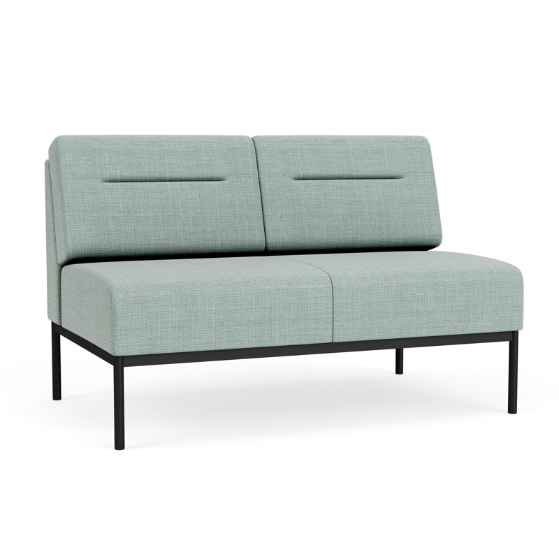 Causeuse Darsey, Noir, Chambray écume de mer, Sans alimentation