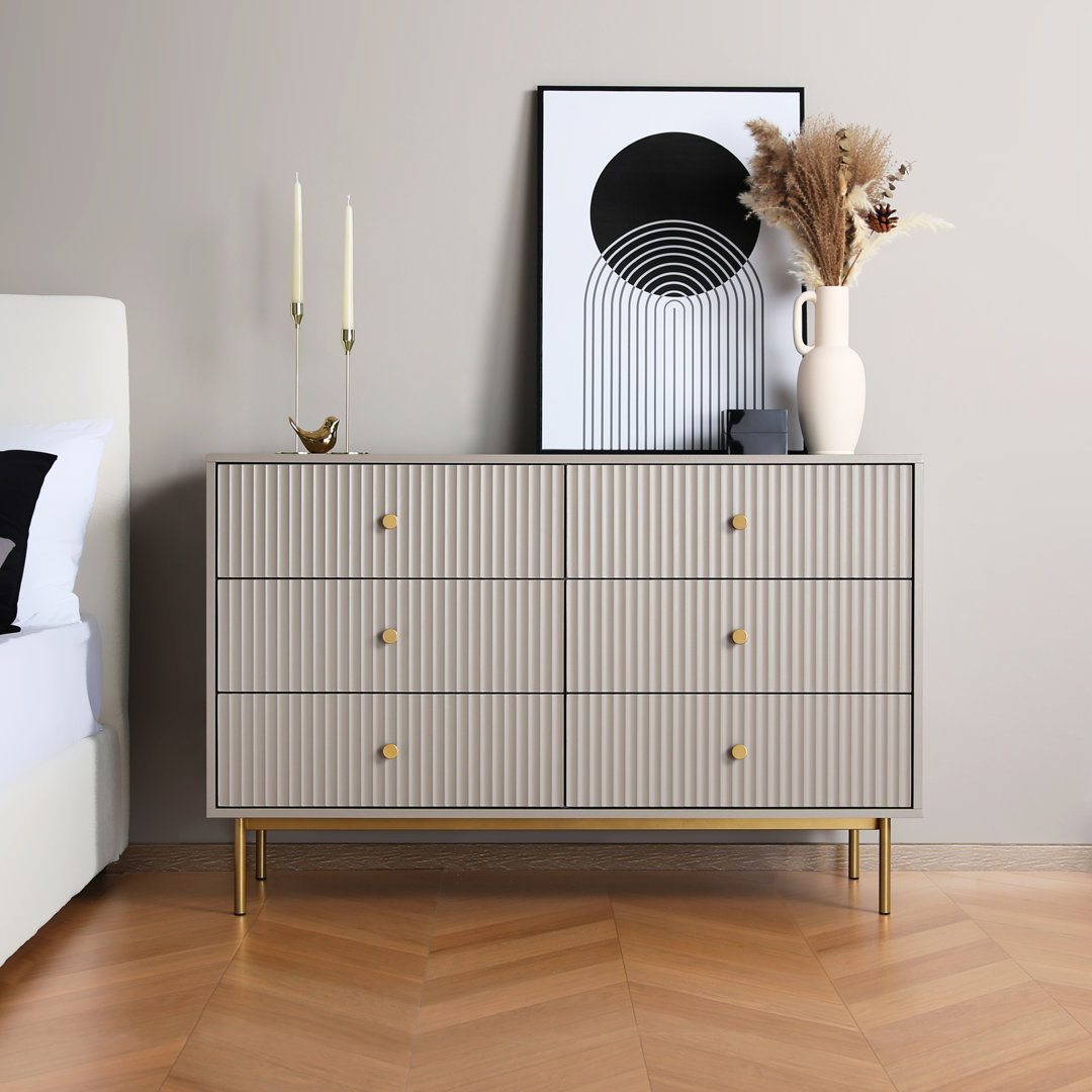 Aimilios - Wide Chest Of Drawers - 6 Drawers