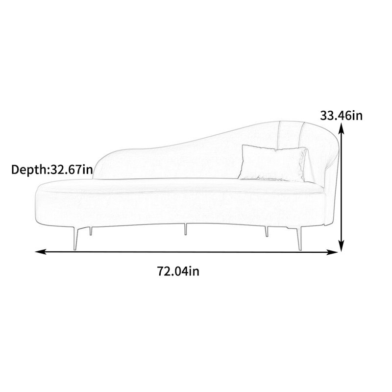 Chaise simple rembourrée en tissu éponge inclinable de style simple, Accoudoir à droite (vu de face), Rouge brique