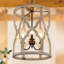 Lustre tambour 3 lumières en métal et bois Gatlin
