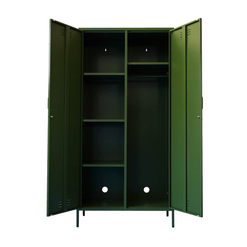 Nikeria 2 Door Steel Wardrobe, Olive