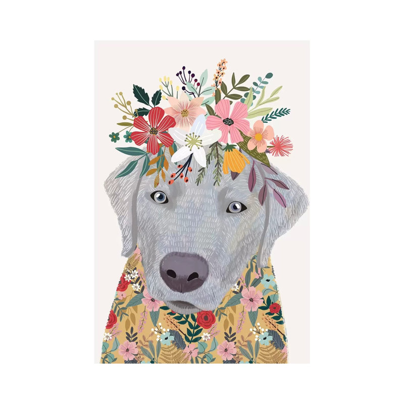 Labrador par Mia Charro - impression d'art graphique, H 12 po x l 8 po x P 0,75 po, Toile tendue
