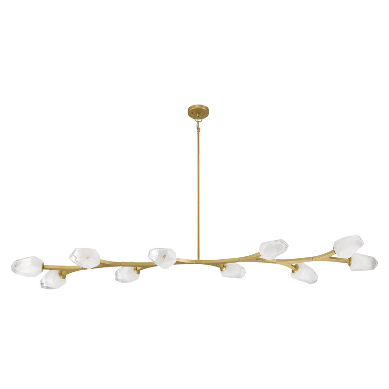10-Lights  Adjustable Modern Linear Branch Chandelier, Gold