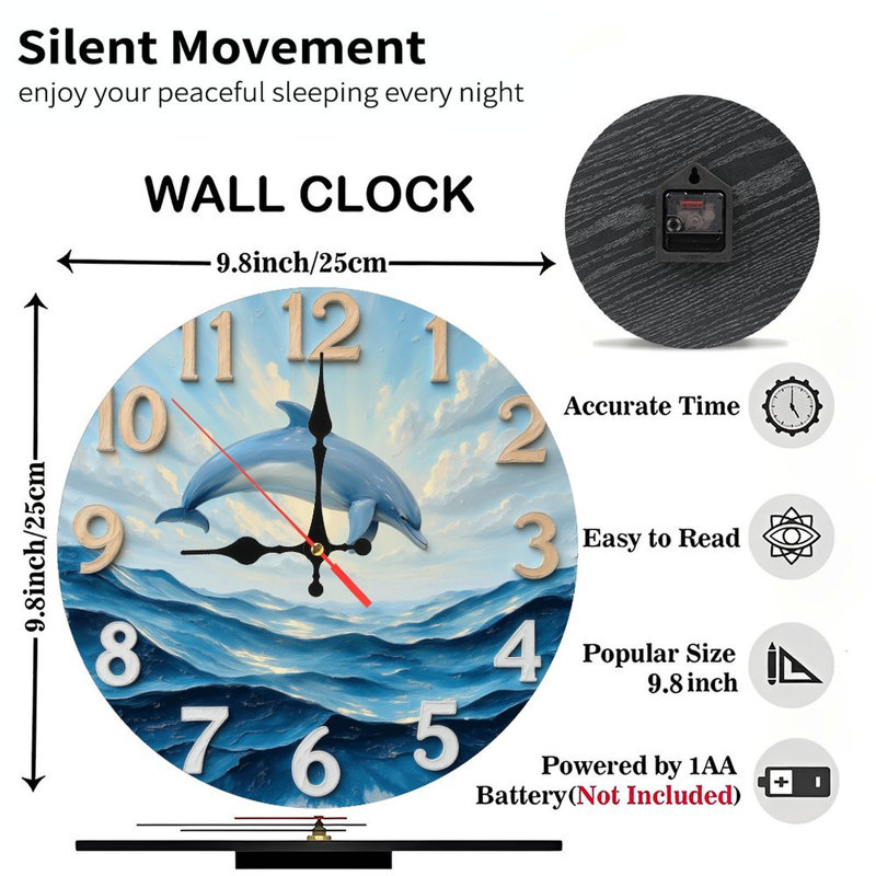 Horloge murale Dolphin Ocean
