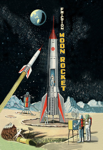 Friction Moon Rocket Vintage Advertisement on Wrapped Canvas Buyenlarge 