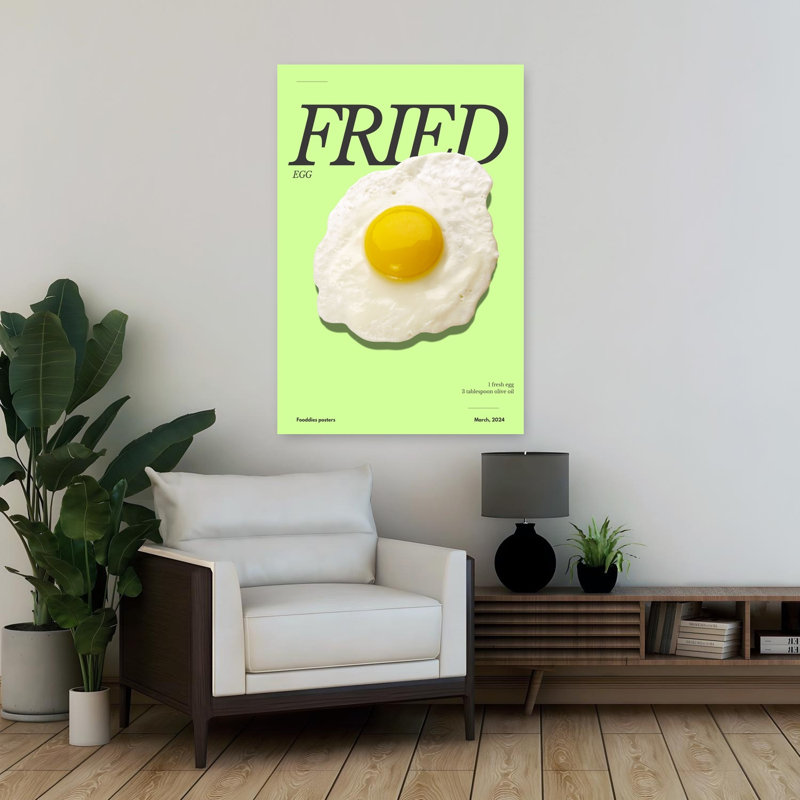Art mural «Fried Egg Bold Organic Vibrant», H 36 po x l 24 po