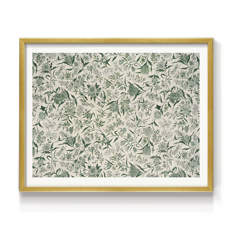Motif floral rétro - impression encadrée, H 22 po x l 28 po