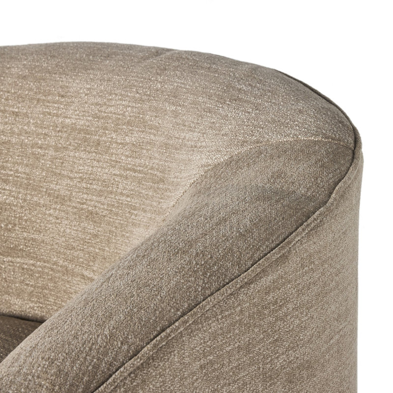 Mila Swivel Barrel Chair, Laken Stone Performance Textured Weave