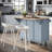 Kitchen Island With Drop-leaf Countertop, 5 Wheels, Storage Cabinet, Open Shelves And 3 Drawers-106925438