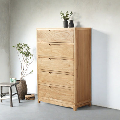 Mid-Century Style Solid Wood Entryway Cabinet