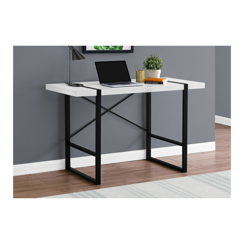 Fullilove Computer Desk, Home Office, Laptop, 48"L, Work, Metal, Laminate, Contemporary, Modern, White/Black