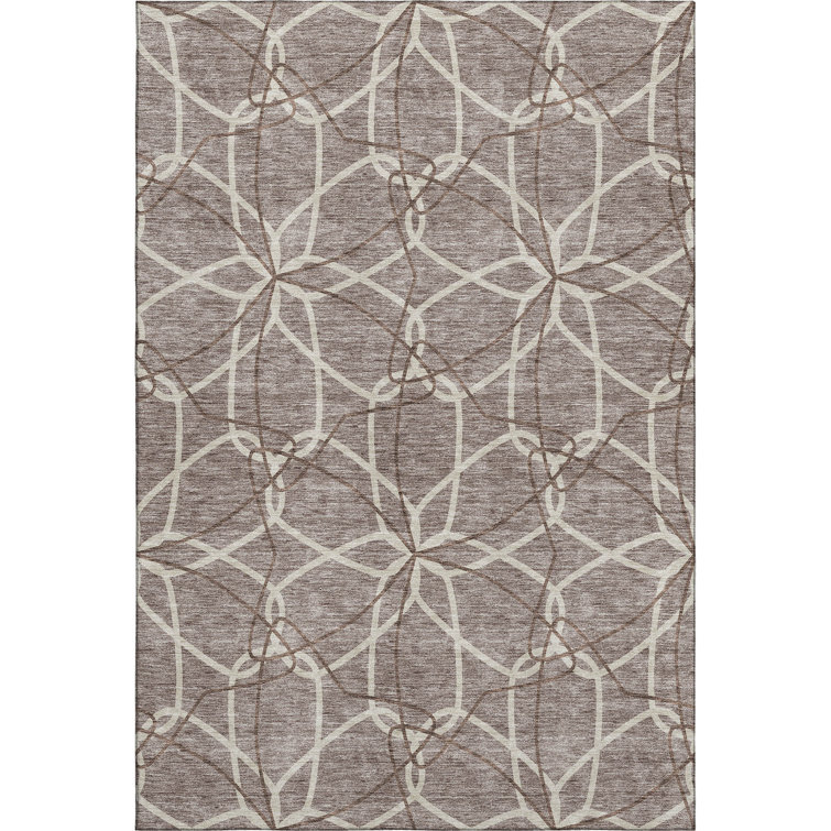 Premium Machine Washable Prisco Taupe Rug