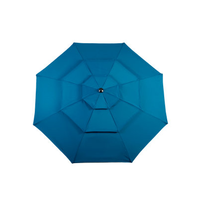 Aluminium 10ft 3 Tier Auto-tilt Umbrella ,Outdoor Patio Umbrella - Market Table Pool Deck Umbrella (Base Not Included) - ( Dark blue )