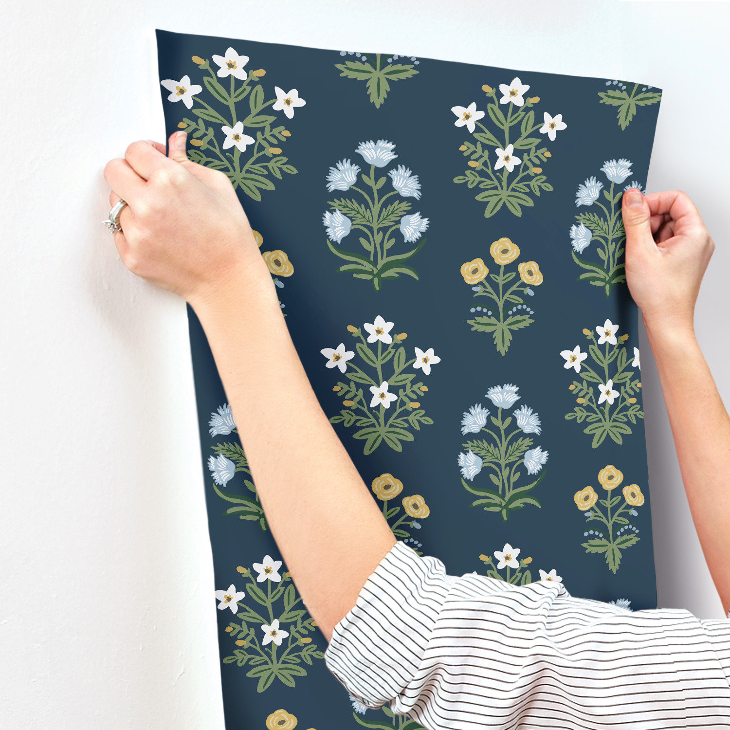 Mughal Wallpaper Double Roll, Navy