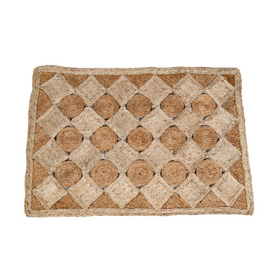 Handwoven Two-toned Jute Doormat With Pattern