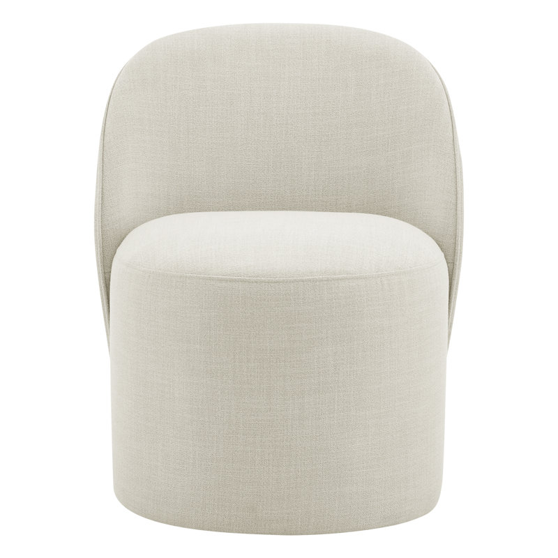 Chaise d'appoint rembourrée avec roulettes pivotantes Lola, Polyester beige