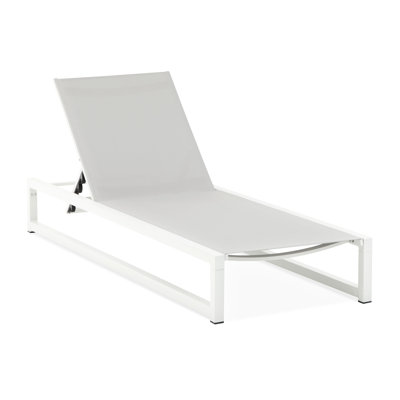 Chaise longue d'extérieur réglable à 5 positions à 2 positions, structure et filet en aluminium, convient au jardin de balcon, salon relaxant de conception ergonomique avec réglage de niveau, patio près de la piscine, entretien facile