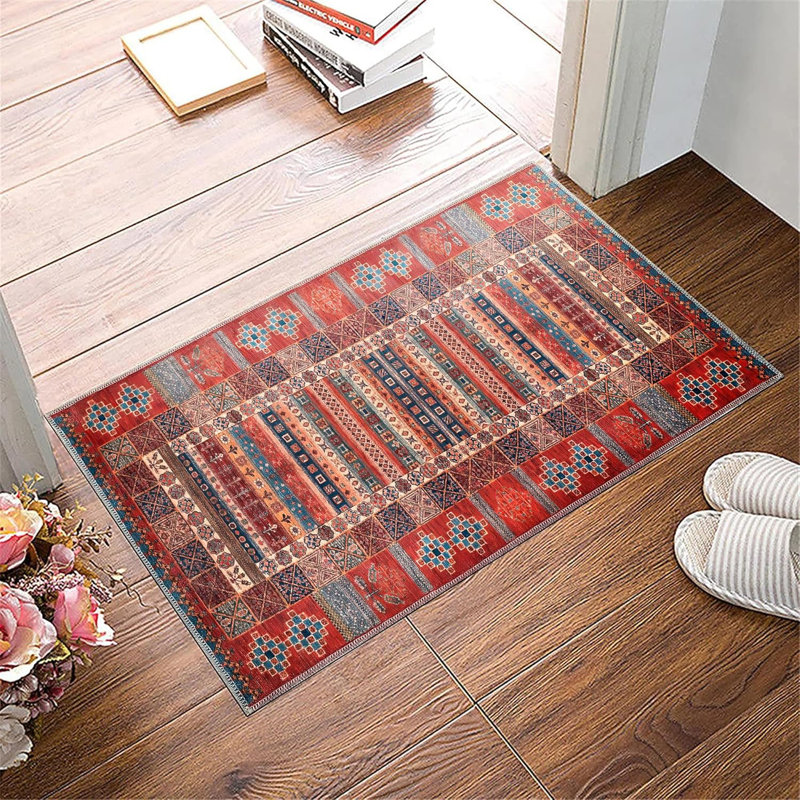 Traditional Area Rug Modern Non Slip Mat Large Entryway Rugs Washable Carpet Pad for Bedroom 1316, Rectangle 60 x 90 cm