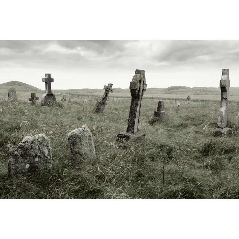 An Eerie Overgrown Graveyard With Moody Lighting by Sumnersgraphicsinc - Wrapped Canvas Print, 30cm H x 46cm W x 3.8cm D