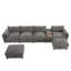 136'' Modular Sectional Sofa with Console, Cup Holder, USB Charger, Movable Storage Ottoman, Pull-line&Tufted Design, U-Shaped Oversized Chenille Sofa for Living Room&Apartment,2 Colors-129047444