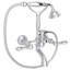 Country Bath Triple Handle Wall Mount Exposed Tub Filler Faucet-32249186-61067776