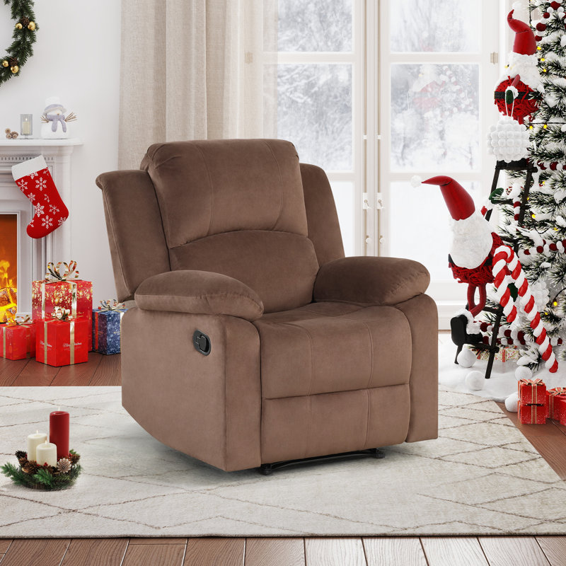 Fauteuil inclinable en microfibre l 34,8 po, Brun