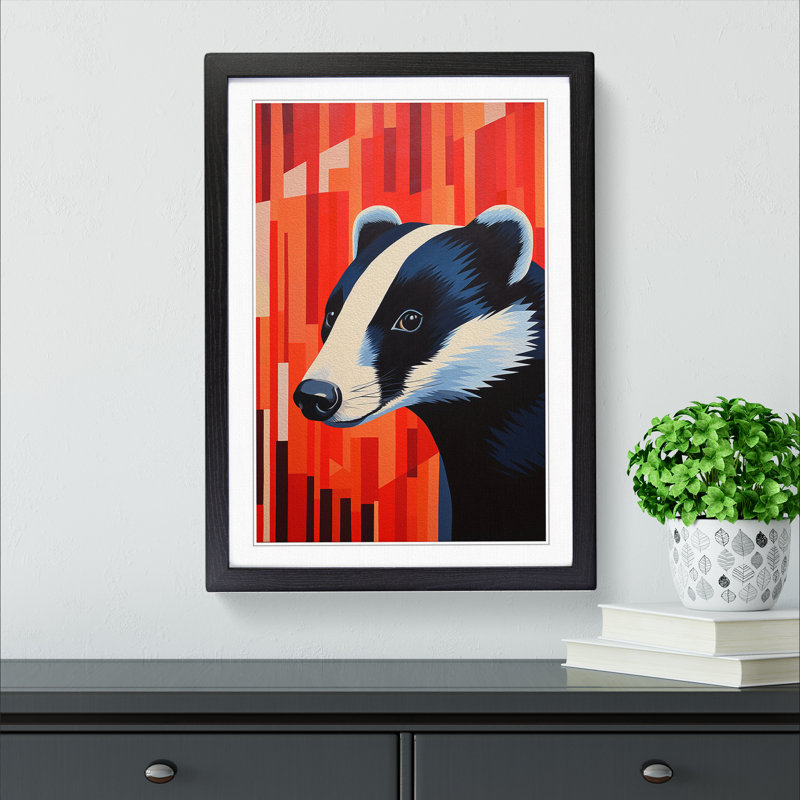Single Picture Frame Print on Wood, 34cm H x 25cm W, Black Framed