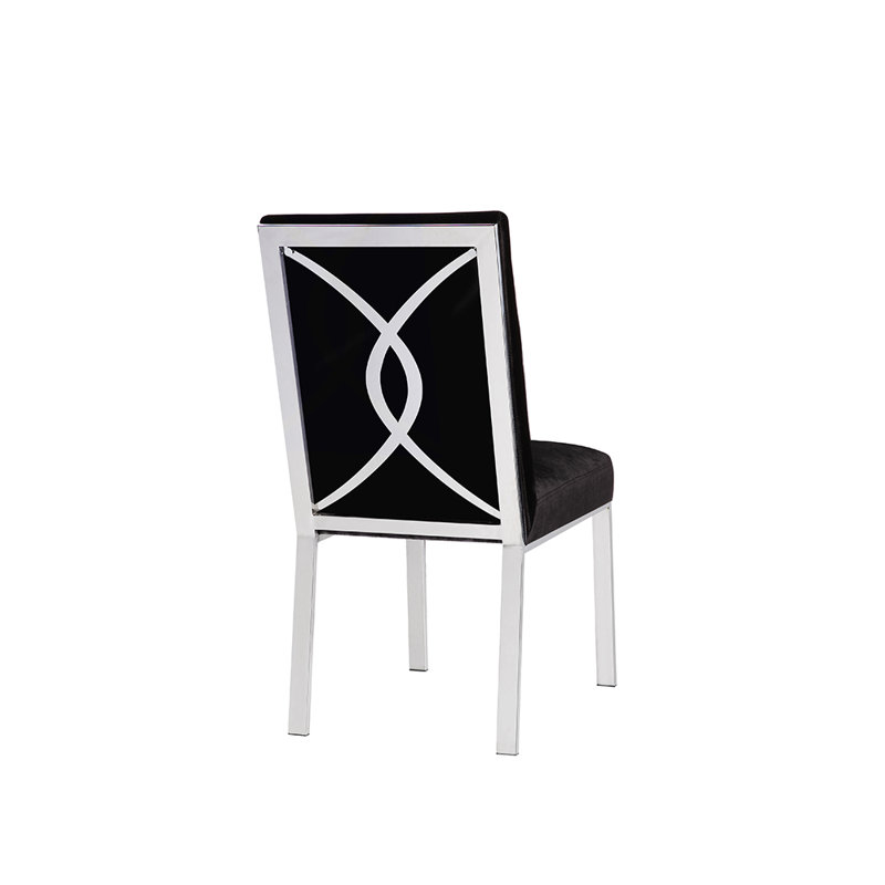Chaise de salle à manger rembourrée Abeale, Noir
