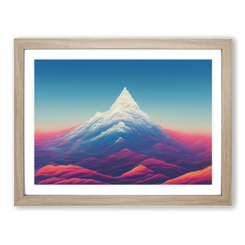 Splendorous Colourful Mountain - Framed Print, 46cm H x 64cm W x 2cm D, Oak