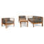 Soho 4 Piece Teak Sunbrella Sofa Set With Cushions-1900404365